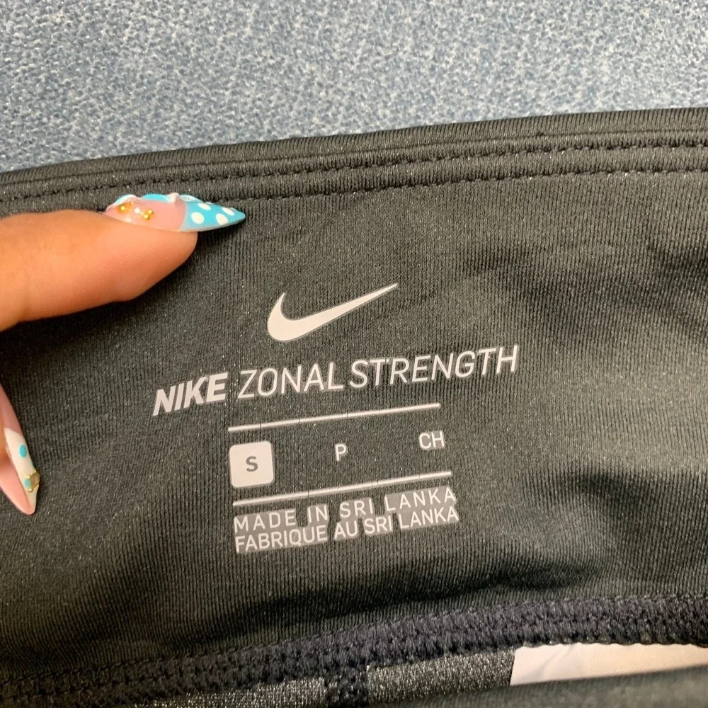 Nike Power Zonal Strength Compression Tights Womens Small Gray Training Workout